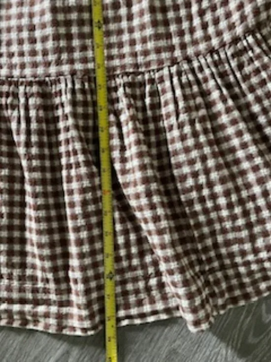 Madewell Lucie Elbow-Sleeve Smocked Gingham Midi Dress Two Pockets Women's M - Picture 12 of 15